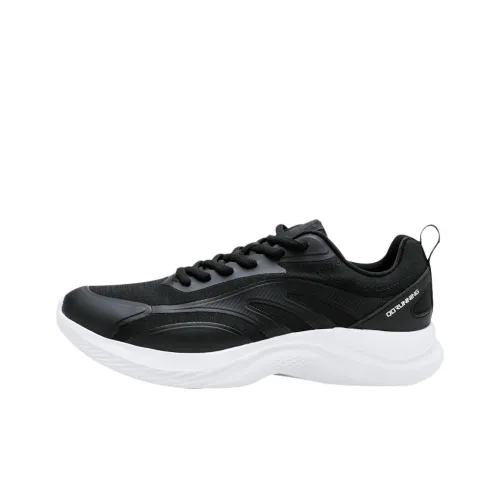 QIAODAN Slip-resistant Abrasion-resistant Low Top Casual Sprint Running Shoes Men's Black Silver QIAODAN Противоскользящий Устойчивый к истиранию Низкий Топ Повседневные Кроссовки для бега Мужские Черный Серебряный