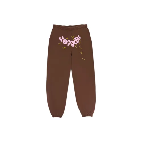 Sp5der Вязаные тренировочные брюки мужские коричневые