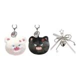 Пара Комплект - Черный Чехол для Наушников + Белый Чехол для Наушников (Одна Пара) + Бусины Единорог *2 (Случайный Цвет)