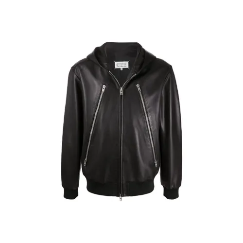 Maison Margiela Черные Мужские Кожаные Куртки