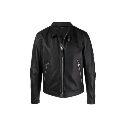 TOM FORD Мужские черные кожаные куртки