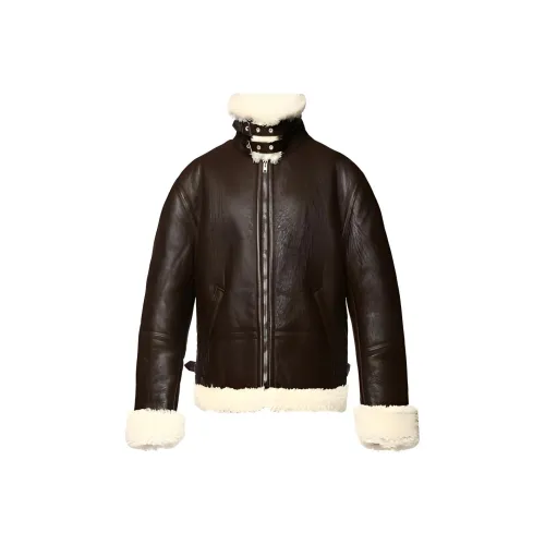 Vetements Темно-кофейные унисекс кожаные куртки