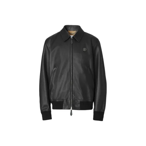 Burberry SS22 Кожа Куртка Пальто Мужской Черный