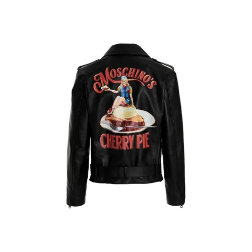 MOSCHINO Черные Мужские Кожаные Куртки