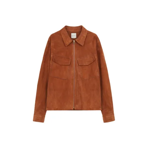 Paul Smith Ржаво-красный Мужская кожаная куртка