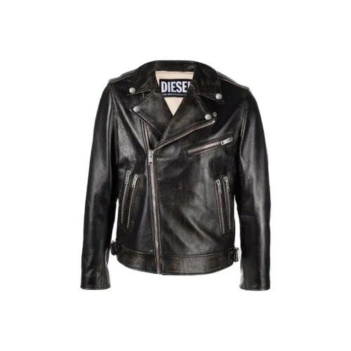 DIESEL Черные Мужские Кожаные Куртки