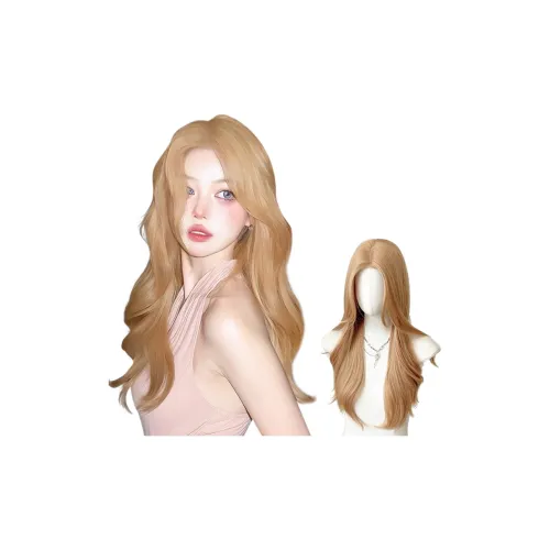 Time Shadow Падающий Angel Молочно-чайный Golden Длинный Волосы Forehead Lace Женская Перука