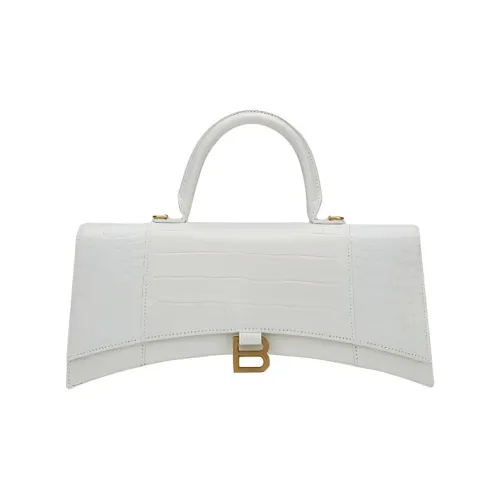 Balenciaga HOURGLASS Коровья кожа HOURGLASS Сумка Маленькая Женская Белая