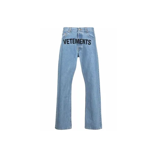 Vetements Blue Men's Jeans Vetements Синий Мужской Джинсы