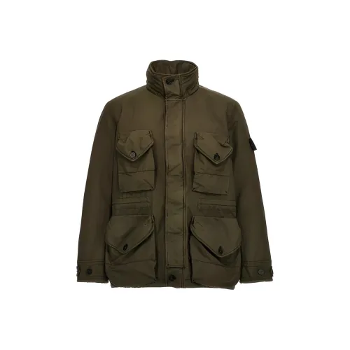 STONE ISLAND Зеленый Мужской Куртки
