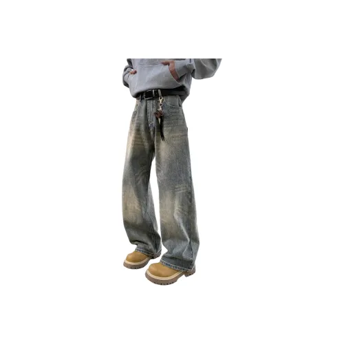 NEVER RULE Джинсы Унисекс Винтаж Синий