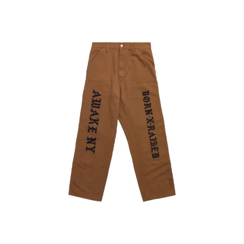 Carhartt WIP Awake Ny X Bornxraised Tripartite Collection Повседневные брюки Мужской Коричневый