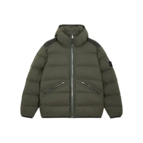 STONE ISLAND Пуховик Пальто Мужской Зеленый