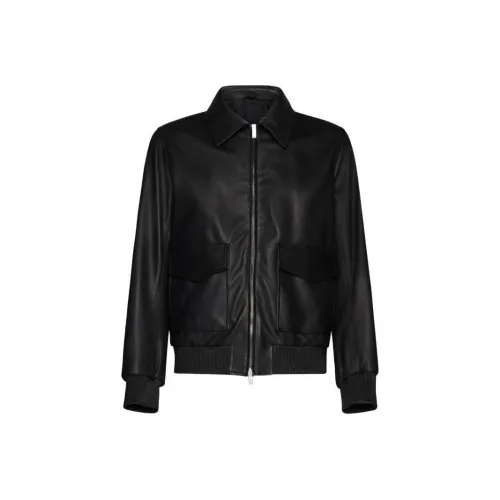 LARDINI Кожа Куртка Мужская Черная