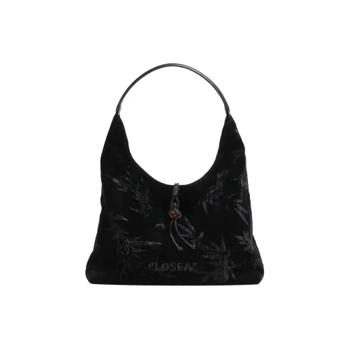 LOSEA Велюр National Позиционирование стиля Сумка на плечо Большая Женская Черная