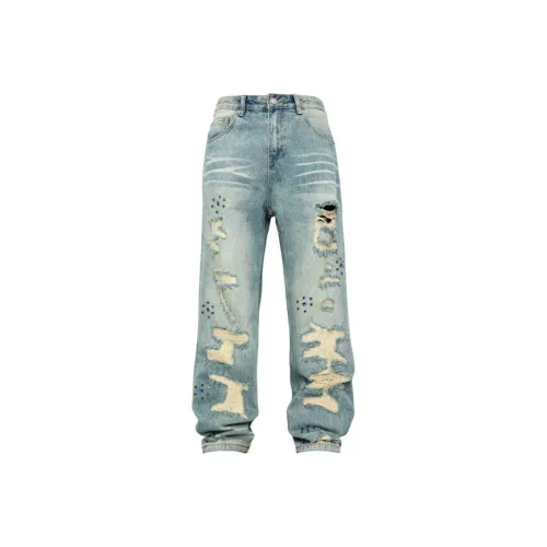 SOUTHTEENAGER Джинсы Мужские Светло-Синие