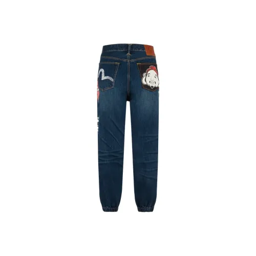 EVISU Повседневные брюки Мужские Джинсовый синий