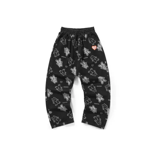 XXGOGO Прямой крой Брюки Джинсы Унисекс Черный Серый