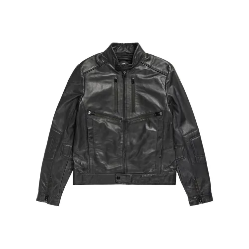 STAR RAW Черная мужская кожаная куртка