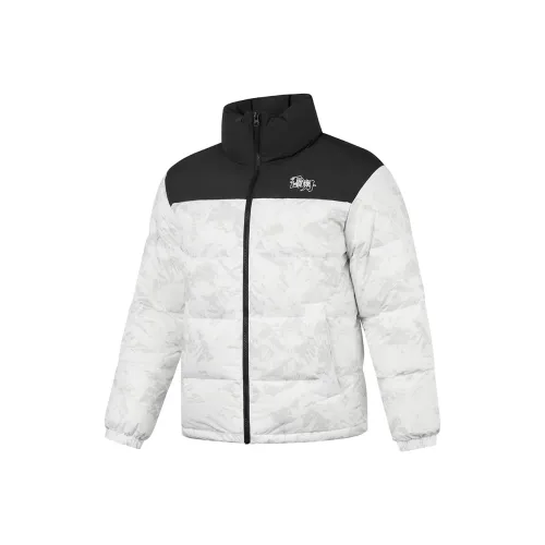 QIAODAN Cozy Nest Пуховик Унисекс Jordan Белый С принтом Черный