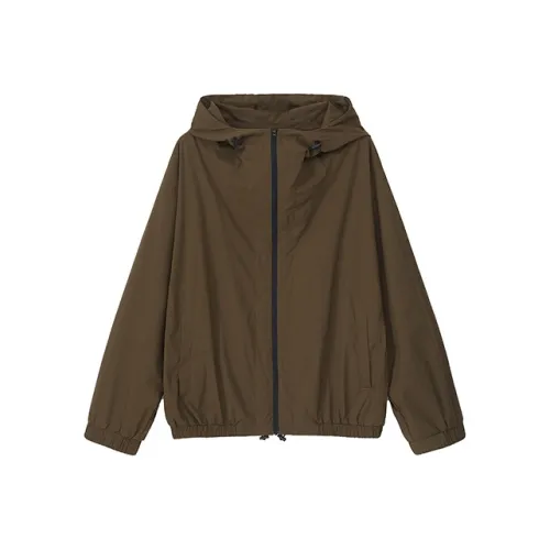 YOSHIYOYI Куртки Пальто Унисекс Легкий Коричневый