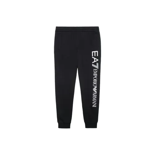 EMPORIO ARMANI EA7 Вязаные спортивные брюки мужские черные