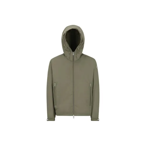 MONCLER Мужские куртки оливково-зеленого цвета