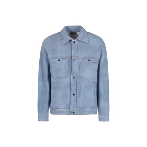 EMPORIO ARMANI SS24 Куртки и Пальто Мужской Синий