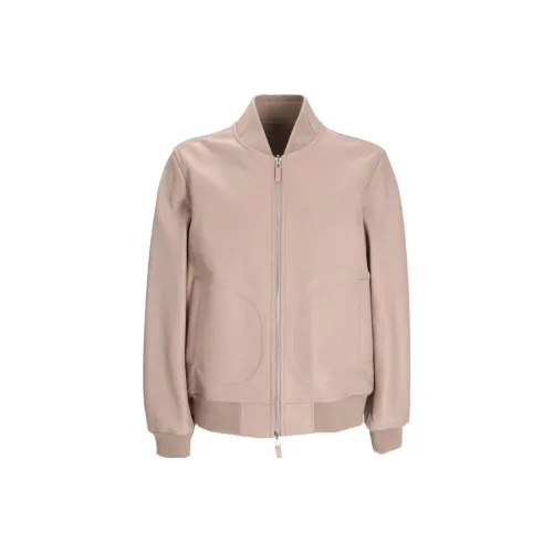 EMPORIO ARMANI Кожа Куртка Мужская Светло-Розовая