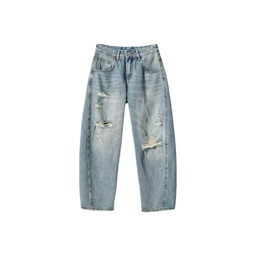 SONGS ALONG Джинсы Унисекс Темно-синий Синий