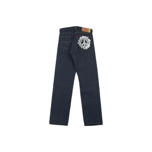 Denim Tears Co-brand Темно-синие Мужские Джинсы