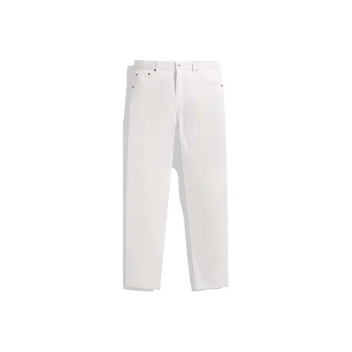 PEACEBIRD MEN Белый 1 Облегающий Прямой крой Мужские Джинсы