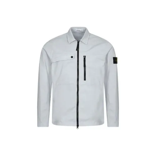 STONE ISLAND SS24 Куртки Пальто Мужской Ice Синий