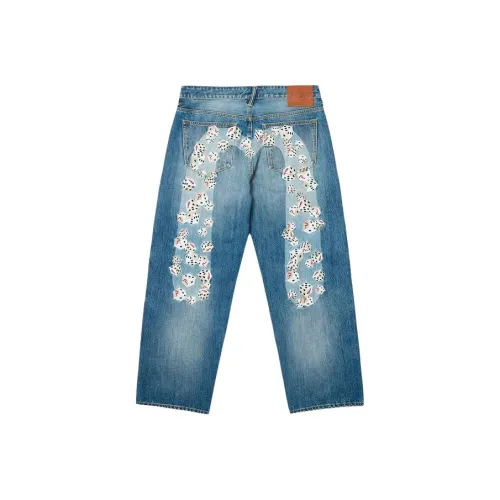 Дворцовый X EVISU Co Бренд Синие Унисекс Джинсы