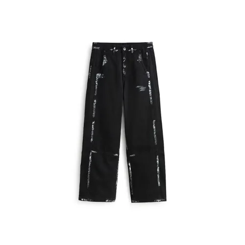 ZENGZHI Черные Унисекс Джинсы