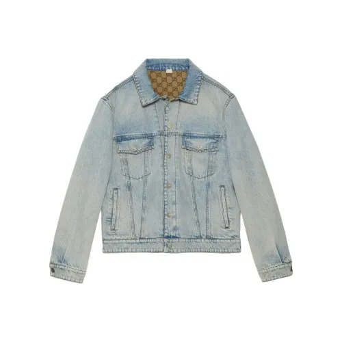 GUCCI FW23 Куртки и Пальто Мужской Светло-Синий