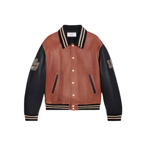 CELINE Персиково-розовый Мужские Кожаные Куртки