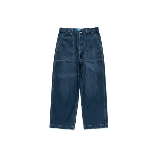 BENT IDEA Прямой крой Брюки Джинсы Унисекс Средний синий