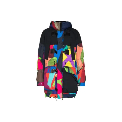 Sacai x KAWS Хлопковый пуховик Мужской Многоцветный