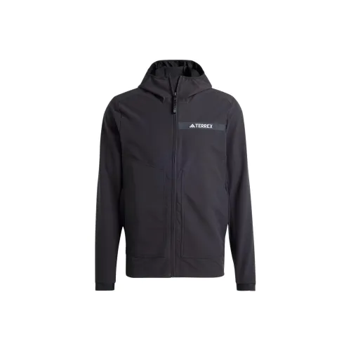 Adidas MULTI Мягкая оболочка Куртка Куртки Пальто Мужской Черный