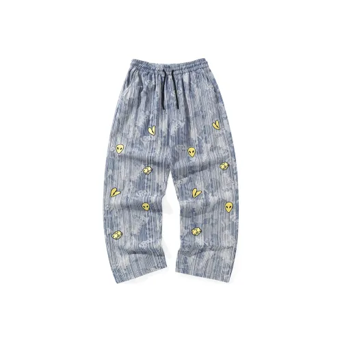 XXGOGO Прямой крой Брюки Джинсы Унисекс Джинсовый синий