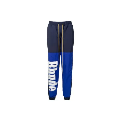 RHUDE Men's Blue Knitted Training Pants RHUDE Мужские Синие Вязаные Спортивные Штаны