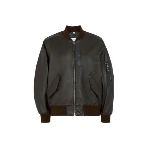 COACH Кожа Куртка Мужская Темно-Коричневая