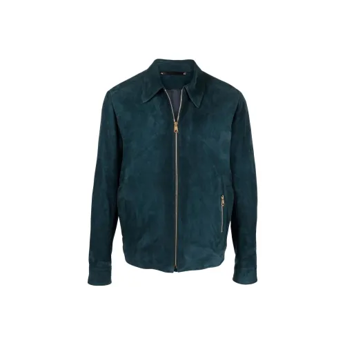 Paul Smith Бирюзовый Мужской Кожаные Куртки