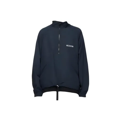 Fear Of God Essentials x SSENSE Полузастежка Track Куртка Куртки Пальто Унисекс Морской синий