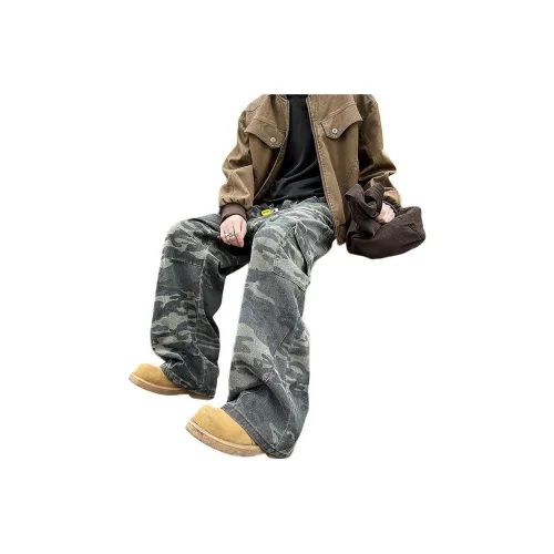 Cost Per Kilo Джинсы Унисекс Камуфляж Зеленый