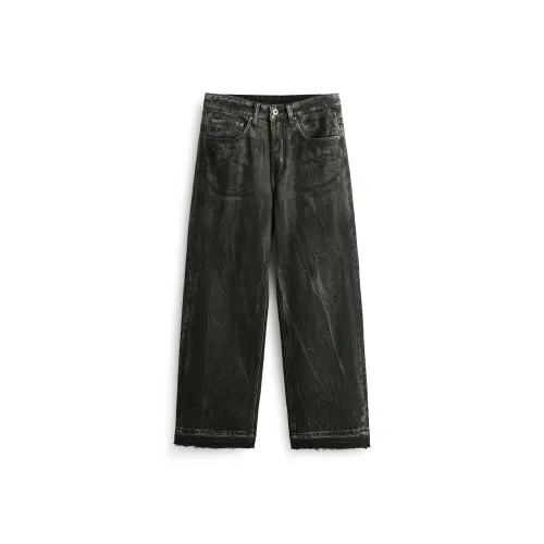 ZENGZHI Джинсы Унисекс Dirty Черный