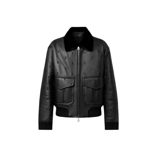 LOUIS VUITTON SS24 Кожаная куртка мужская черная