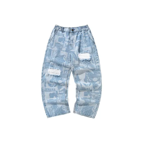 GENANX Джинсовый синий Унисекс Джинсы