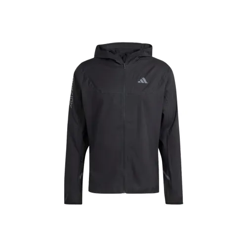 Adidas Adizero Бег Легкий Куртка Куртки Пальто Мужской Черный